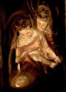 "Donna con bambino"cm 40x60